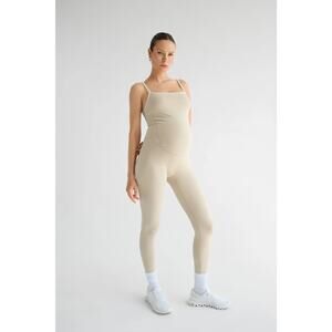 Lo + Jayne Maternity The Square Neck One Piece in Latte Cream XS